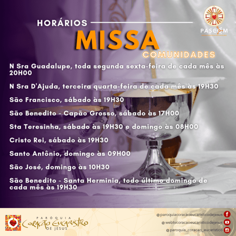 Horários das missa nas comunidades